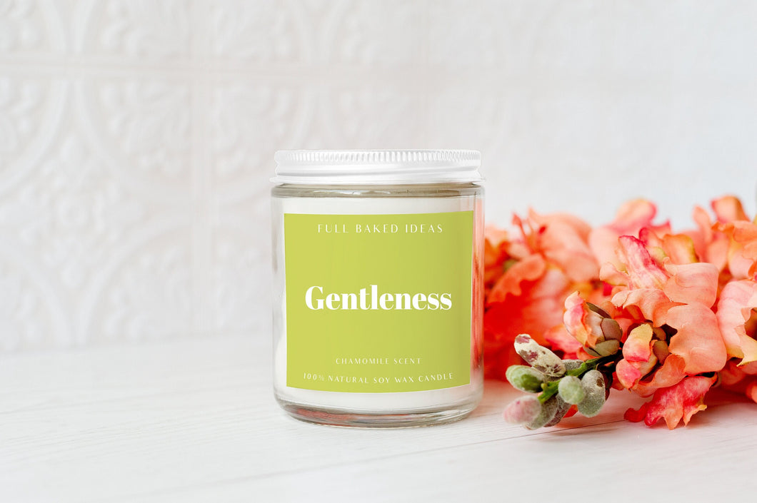 Chamomile Scent Candle - Gentleness - Natural Soy Wax 7 oz - Calming, Self-care, Wedding Favor, Party, Event, Gift, Present