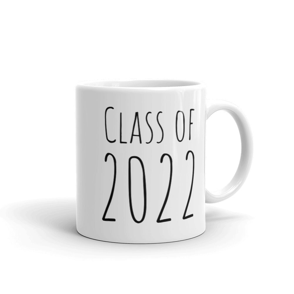 Class of 2022, Senior Graduation Gift, White glossy mug, Ceramic Coffee Cup